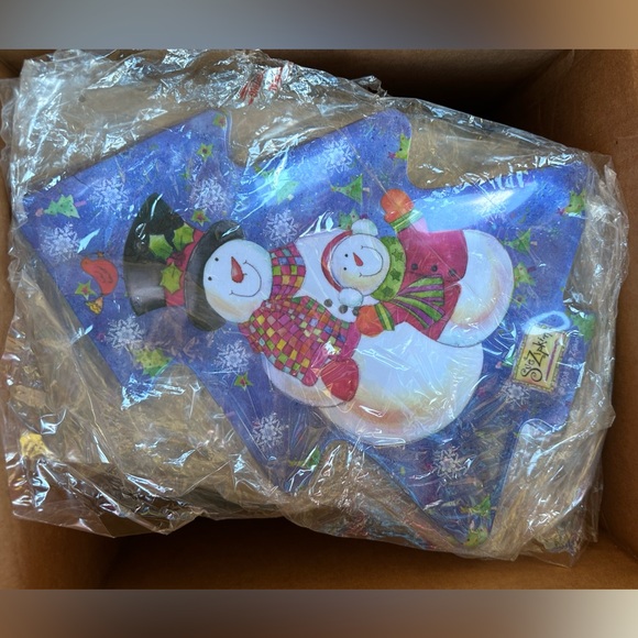 Sue Zipkin Other - Sue Zipkin Snowman Tree Serving Tray